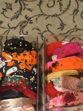 Women's Various and Bright Patterned Headbands - Black, Orange, Pink